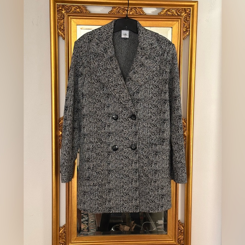 Cabi “Agent” Herringbone Double-Breasted Unlined Jacket/M